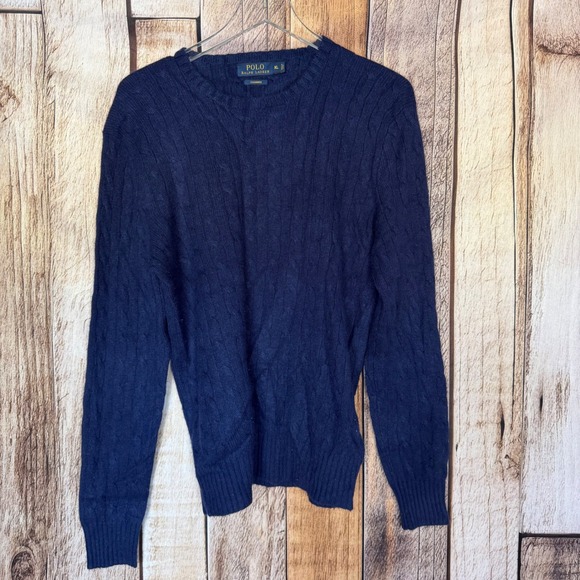 Polo Ralph Lauren Sweater Cashmere Cable Knit Preppy Classic Luxury Size XL